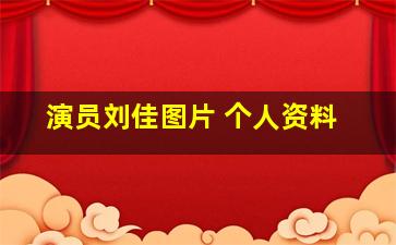 演员刘佳图片 个人资料